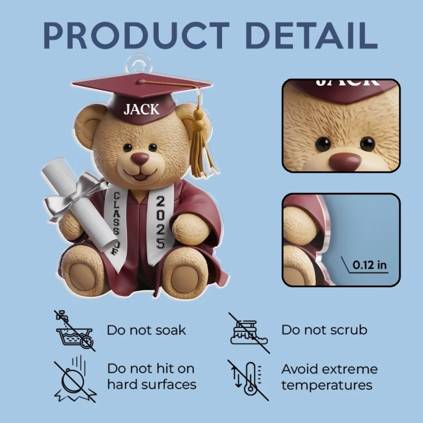 Dream Big, Shine Bright - Family Personalized Custom Car Ornament - Acrylic Custom Shaped - Graduation Gift For Family Members, Siblings, Brothers, Sisters