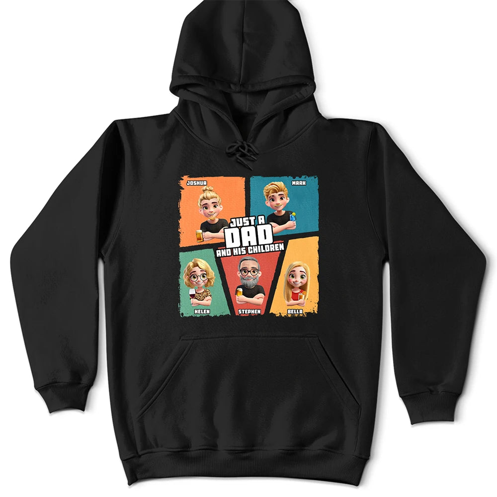 Comic Style Just A Dad And His Girl - Personalized T Shirt