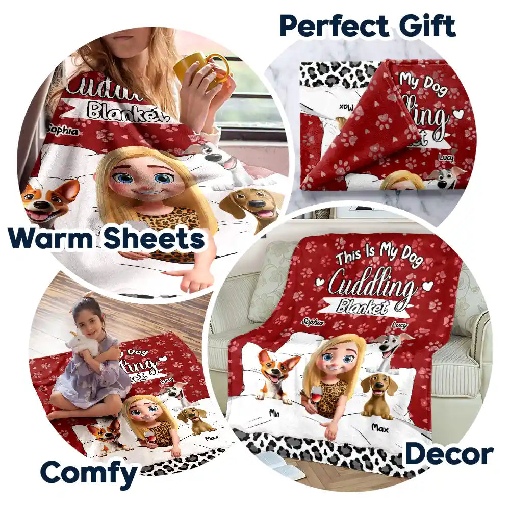 My Dog Cuddling Blanket - Personalized Fleece Blanket
