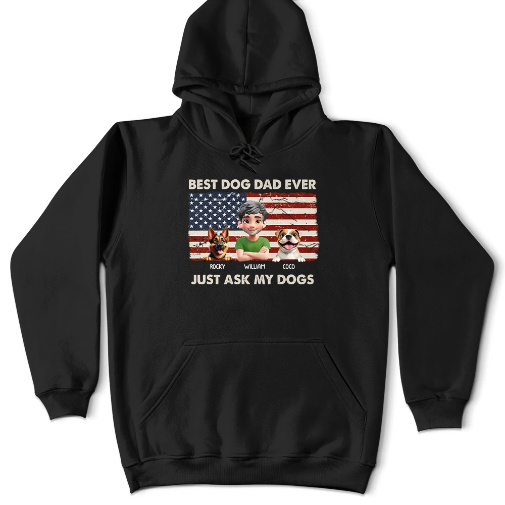Stars & Stripes Best Dog Dad Ever Just Ask - Personalized T Shirt
