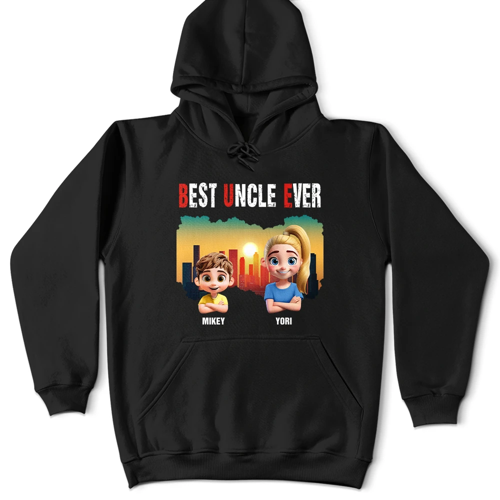 Best Dad Papa Grandpa Ever Retro Sunset City - Personalized T Shirt