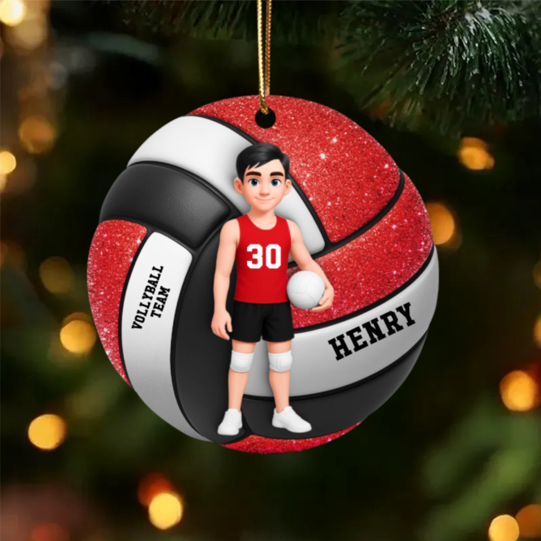 Volleyball Boy & Girl 2D Flat - Personalized Acrylic Ornament