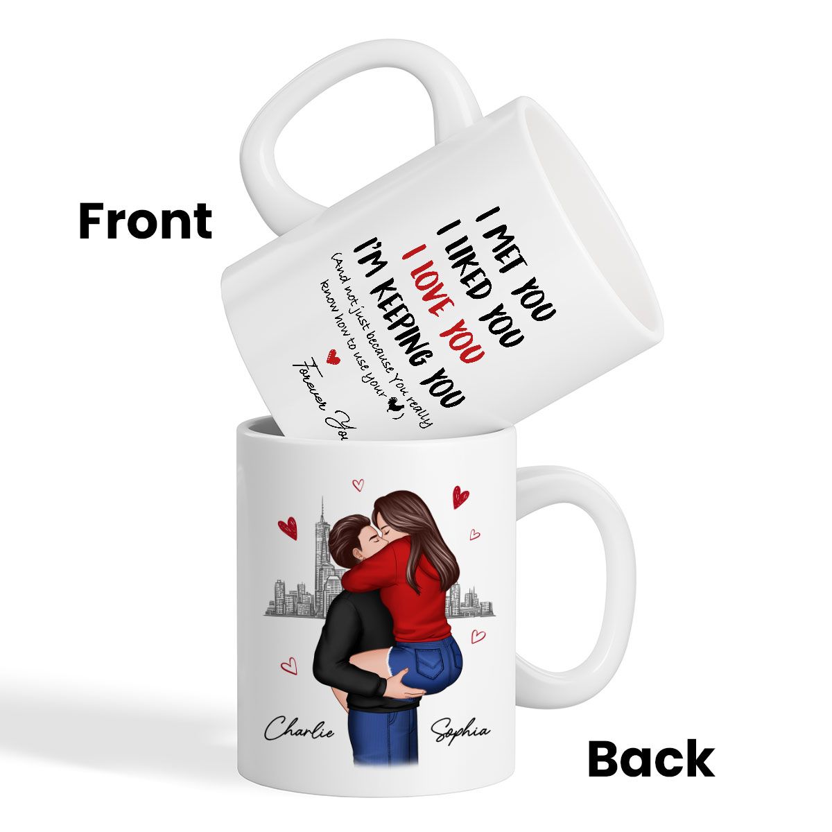 I Love You Forever Yours Funny Gift For Couple Valentine's Day Gift Personalized Mug