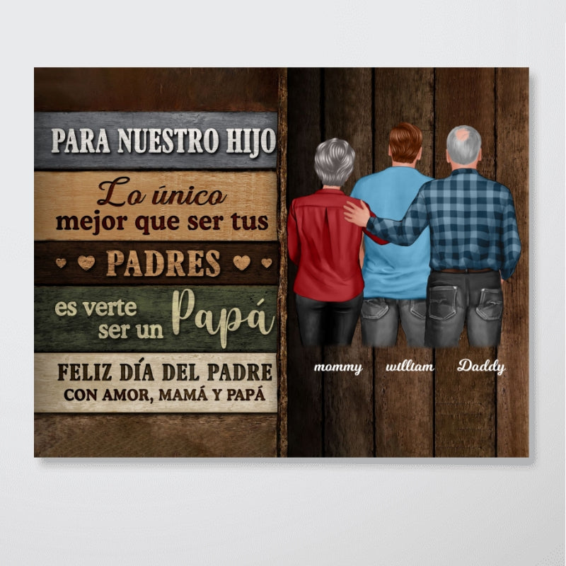 Colored Wood Pallets To My Son From Mom Happy Father's Day Spanish Personalized Canvas