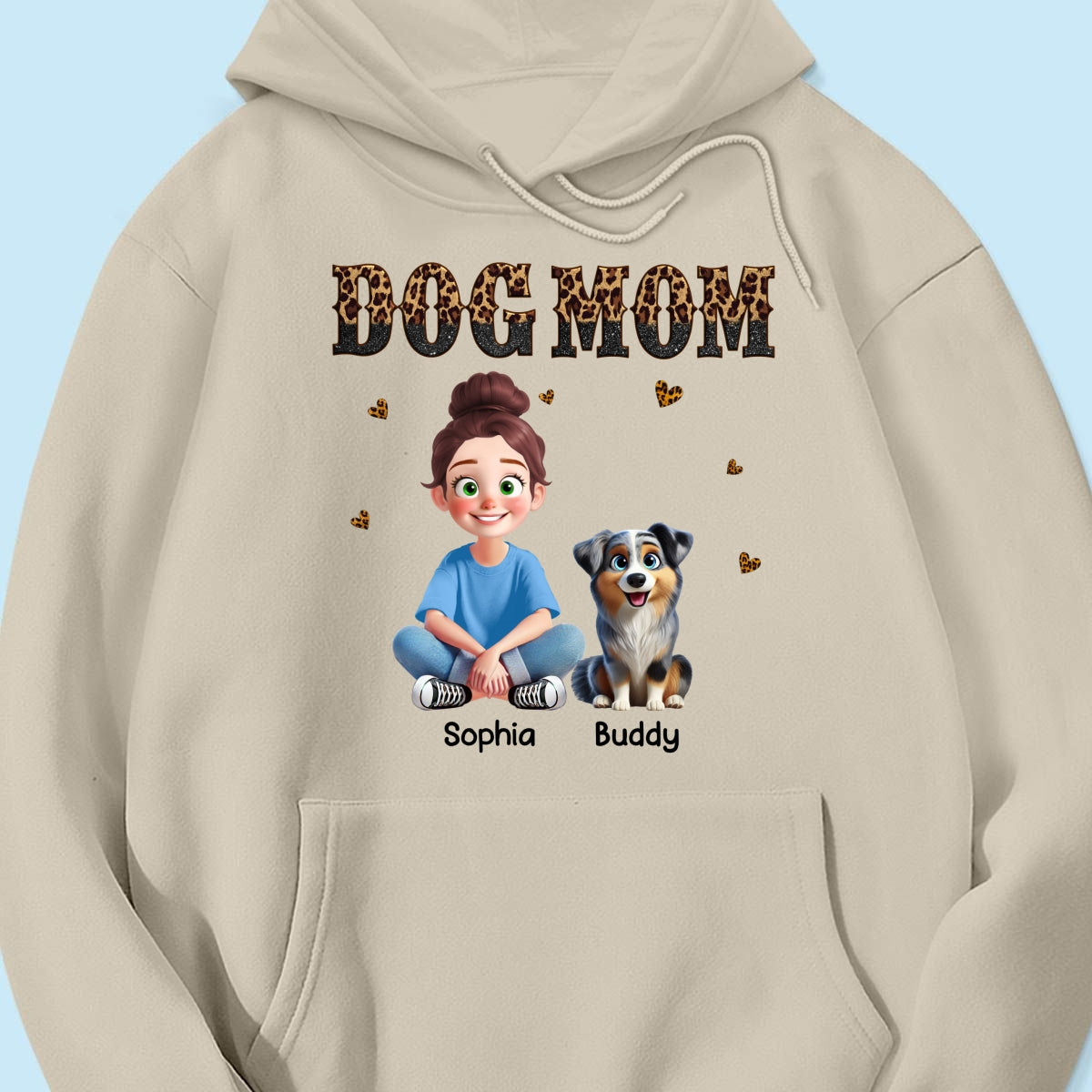 Leopard Dog Mom Animation Cartoon Personalized Shirt, Gift For Dog Lovers