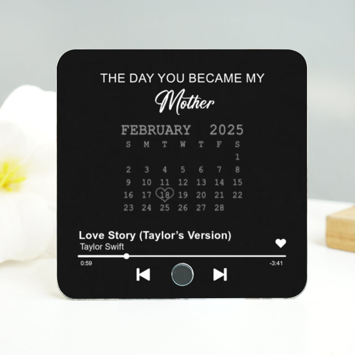 The Day You Became My Mom Custom Calendar Photo Upload Personalized Music Fridge Magnet, Birthday, Mother's Day, Just Because Gift for Mom