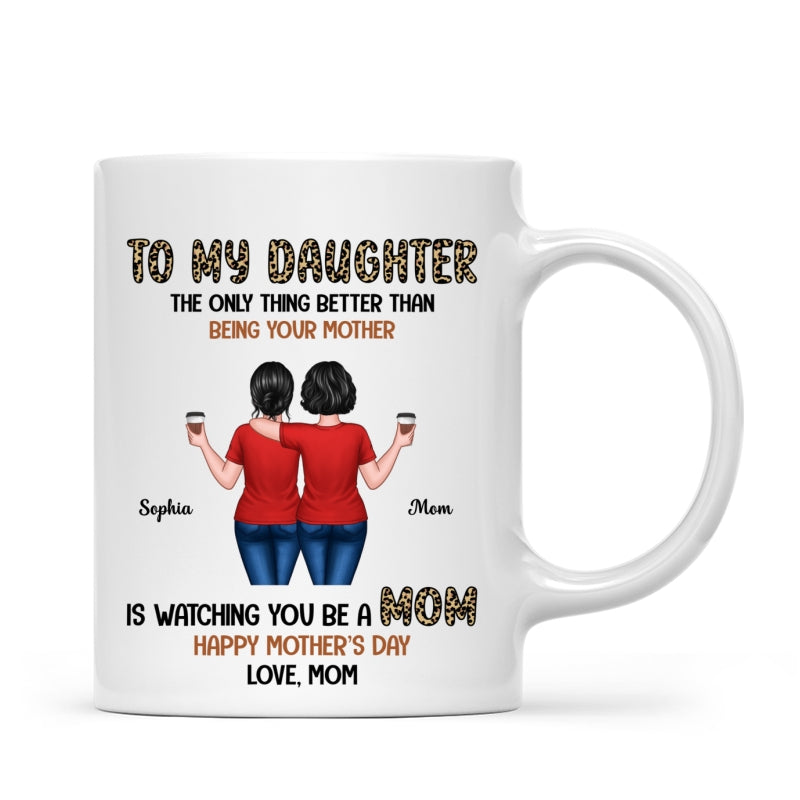 Leopard To My Daughter From Mom Happy Mother's Day Personalized Mug, Mother's Day Gift For Daughter