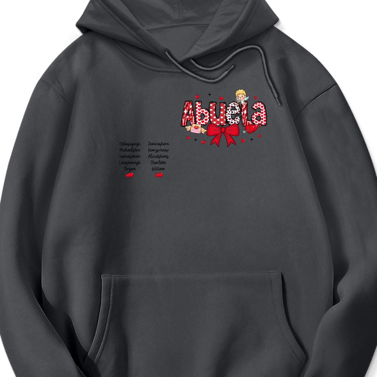 Grandma Valentine Personalized Sleeve Printed Sweatshirt, Valentine's Day Gift For Grandma