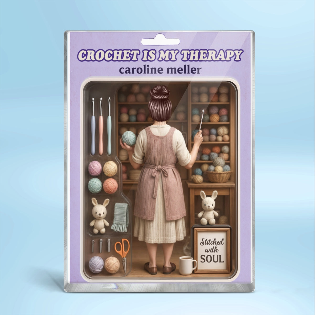 Crocheting Mom Grandma Mother's Day Gift Toy Box Figure Style Personalized Acrylic Block Plaque