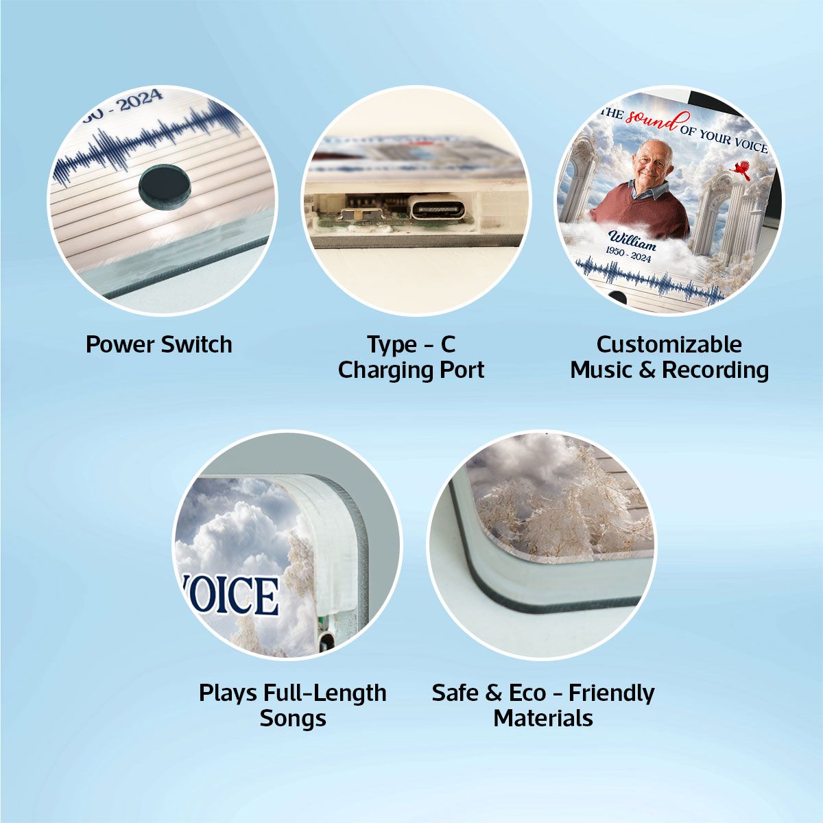 Heaven Gate Custom Photo Personalized Music Fridge Magnet, Memorial Keepsake, Remembrance Gift