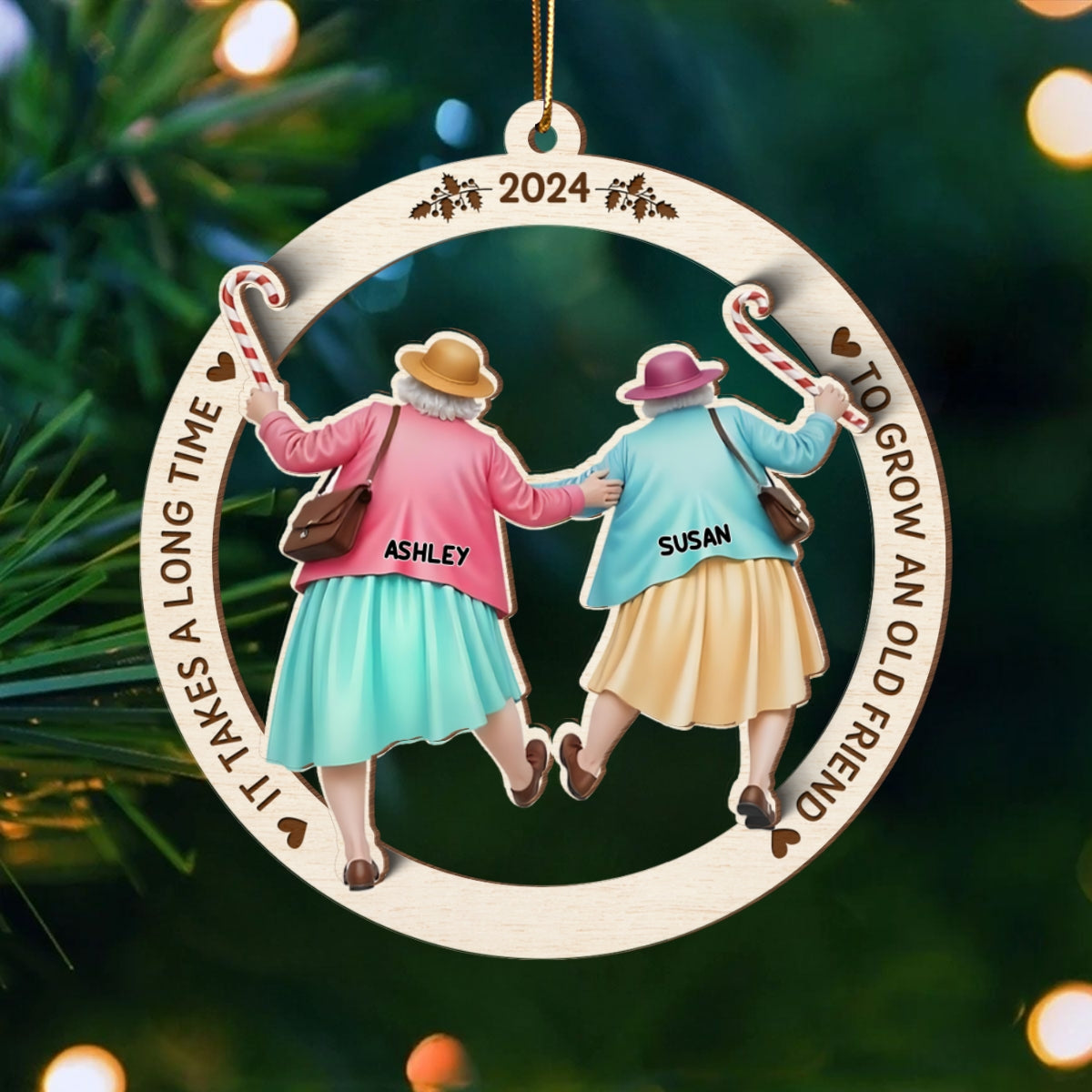 Personalized Old Best Friend Ornament, Best Friend Christmas Gift, Friendship Christmas Ornament, Custom Best Friend Gift, Bestie Gift, BFF Gift