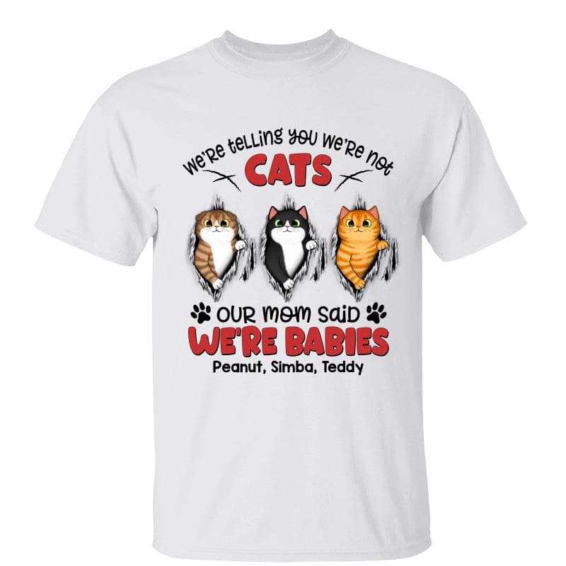 Fluffy Cat Tearing I‘m A Baby Personalized Shirt