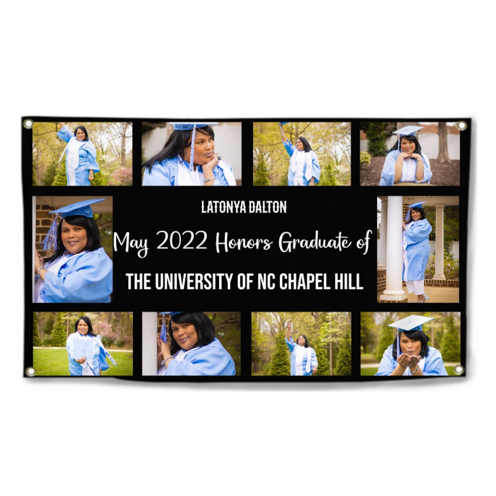 8 COLOR & YOUR PHOTOS, TEXT custom banner For Graduation & Brithday