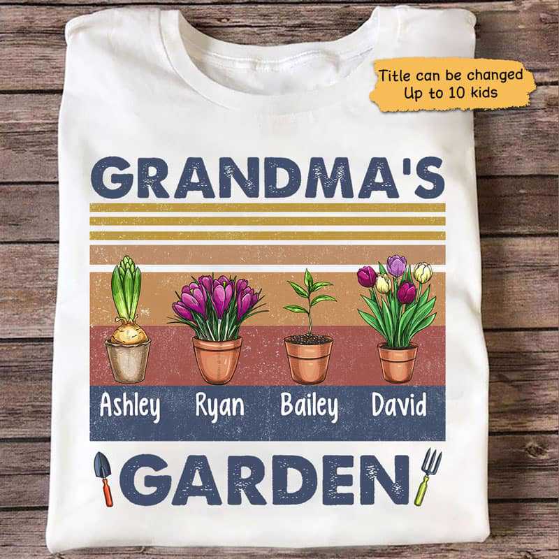 Grandma's Garden Retro Personalized Women Tank Top V Neck Casual Flowy Sleeveless