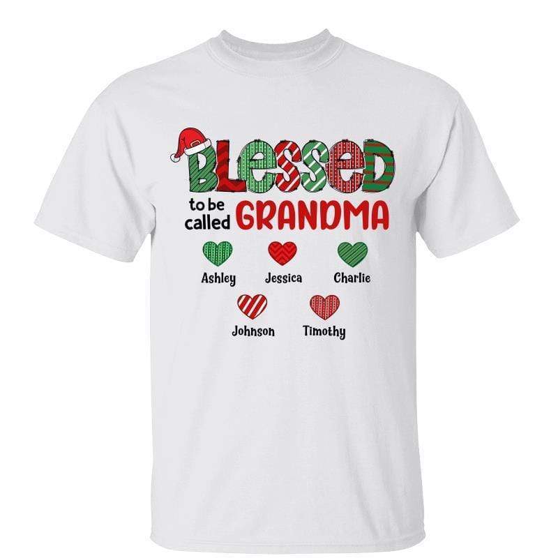 Christmas Blessed To Be Called Mom Grandma Personalized Shirt