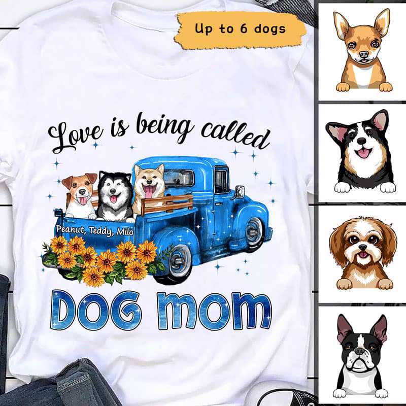 Blue Car Love Being Called Dog Mom Personalized Women Tank Top