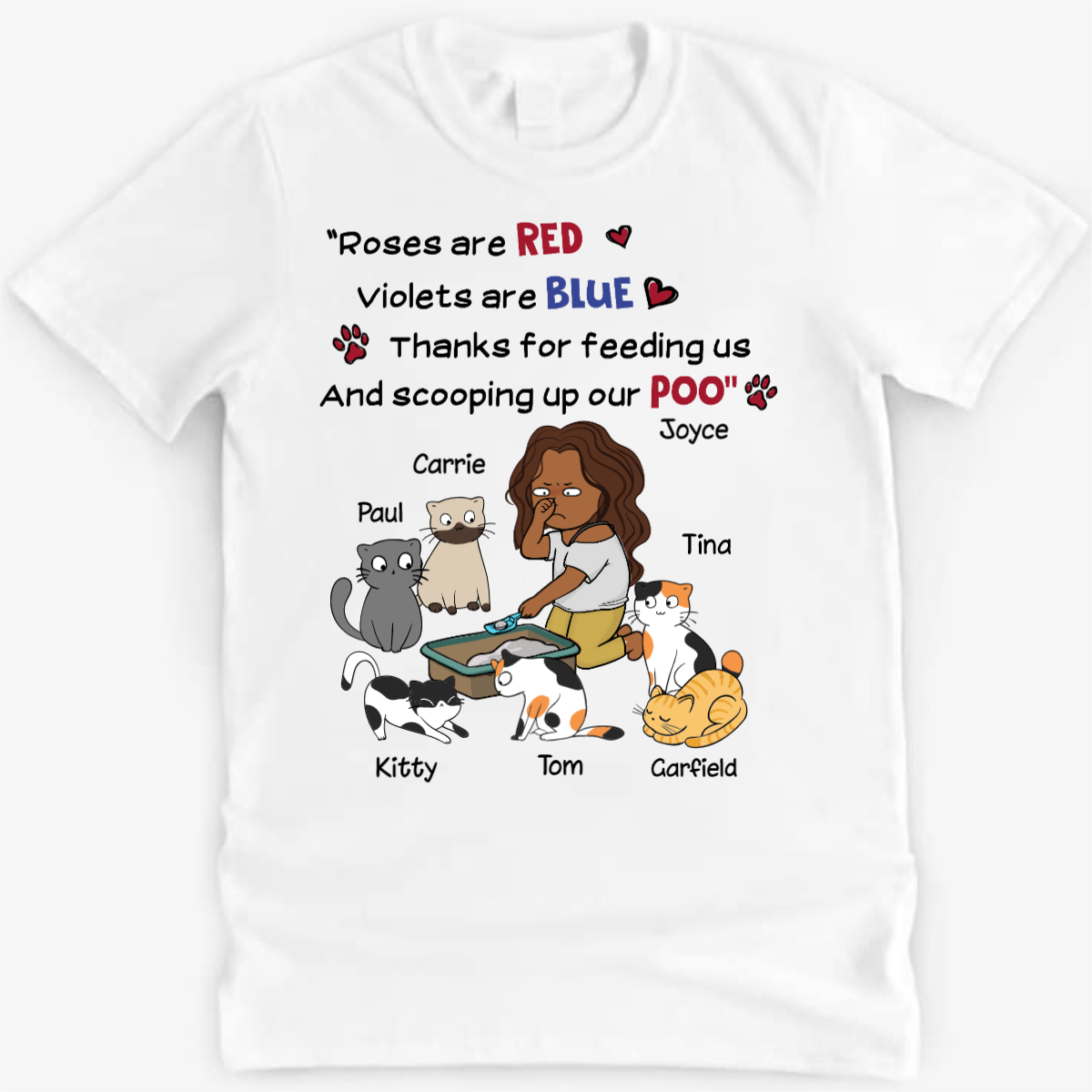 Chibi Girl Scooping Cat Poo Personalized Shirt