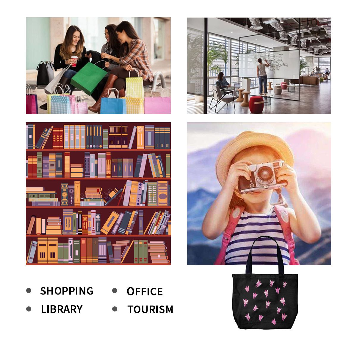 pink ribbon breast cancer awareness butterflies Canvas Bag No.N4J48S