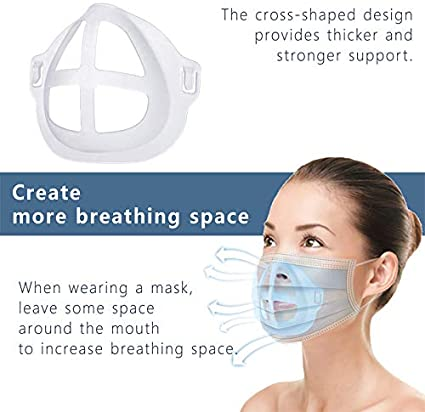 3D Mask Bracket - Mouth and Nose Protection Lipstick Increase Breathing Space Help Breathe Smoothly 5PC