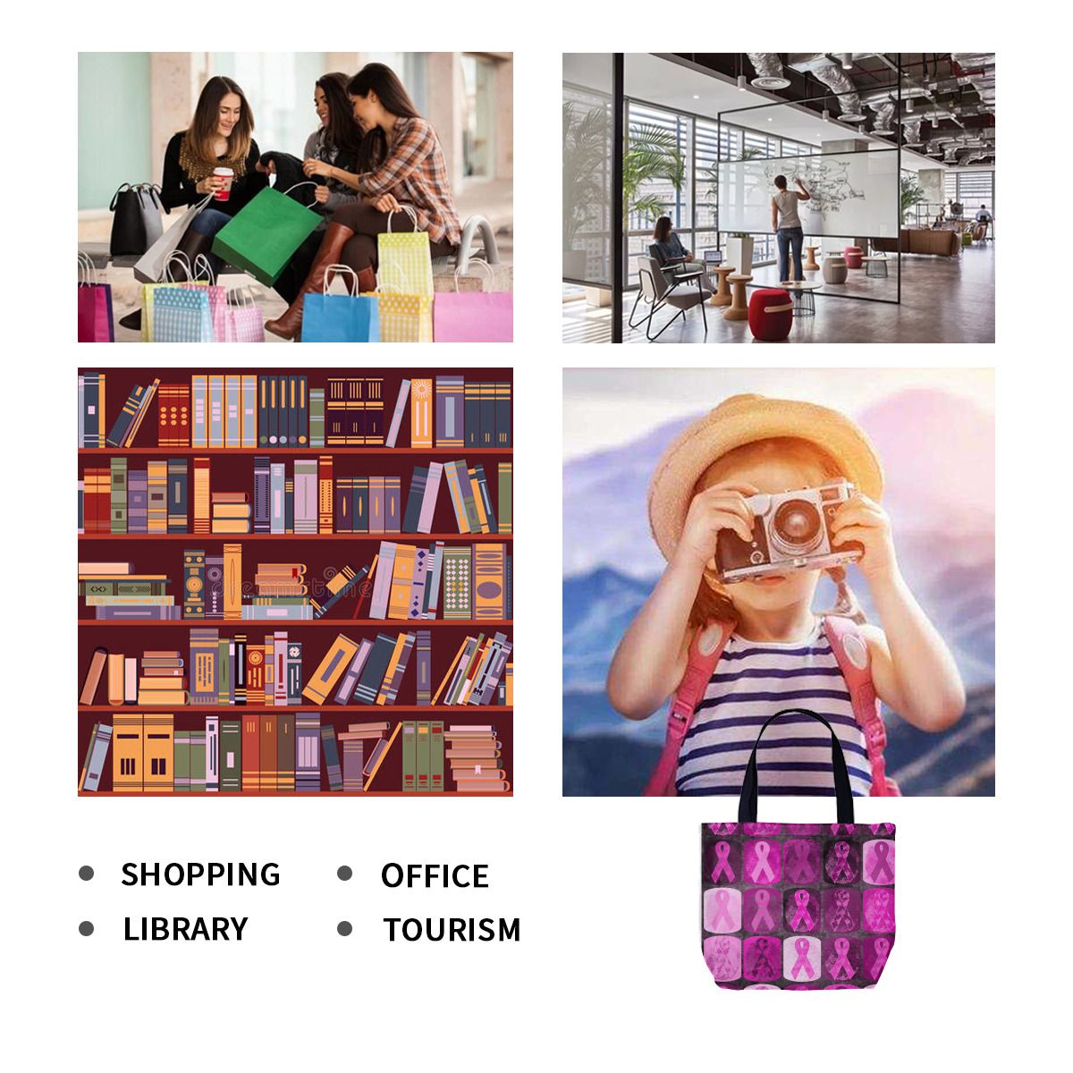 Breast Cancer Awareness Canvas Bag No.ZAIVXS