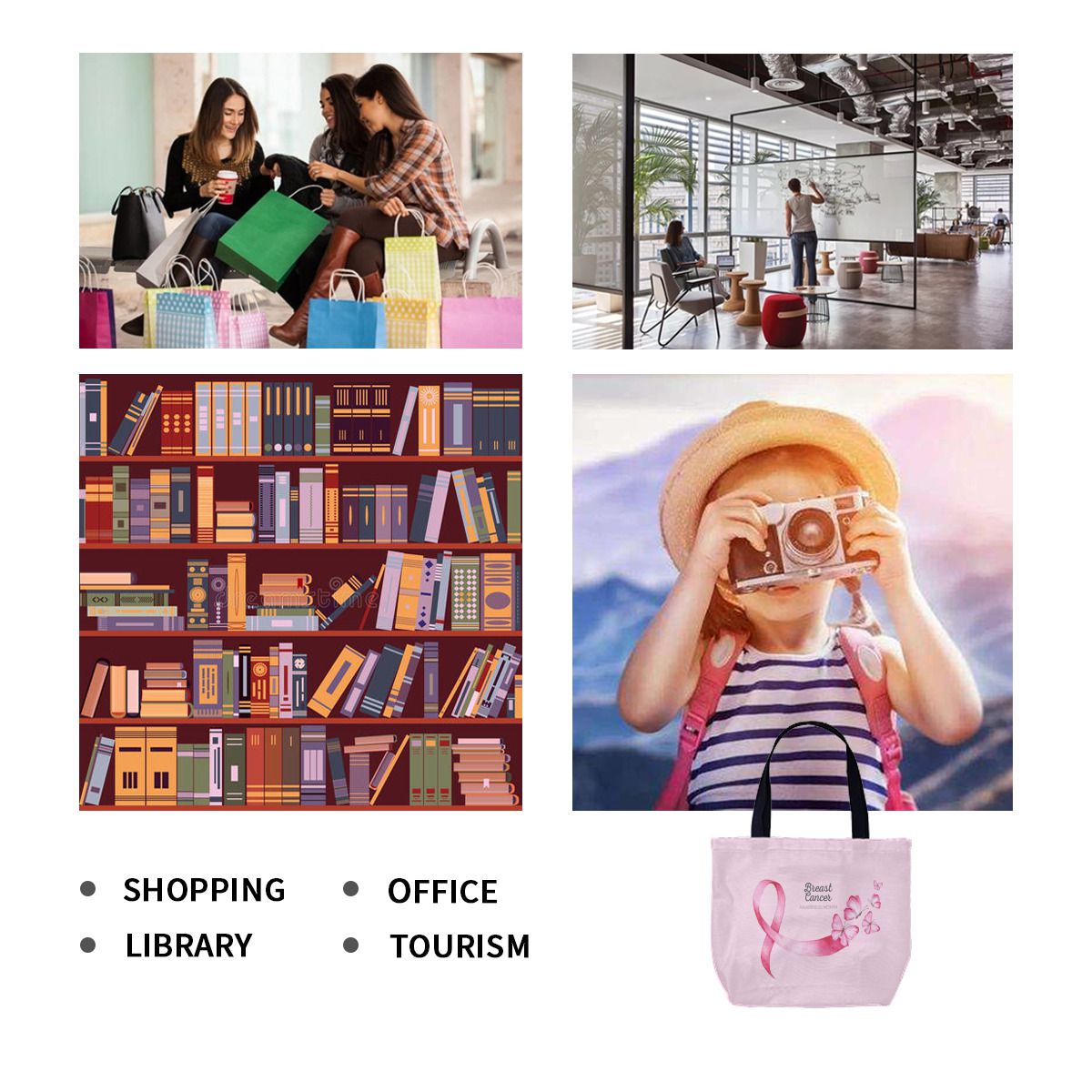 Breast Cancer Awareness Canvas Bag No.ZMFD8Q