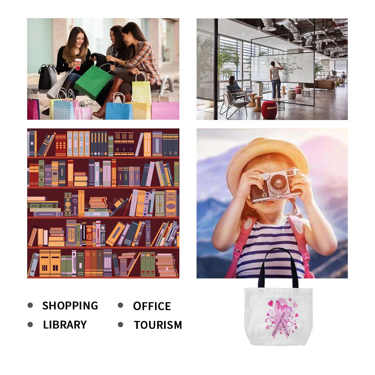 Breast Cancer Awareness Canvas Bag No.ICP98S