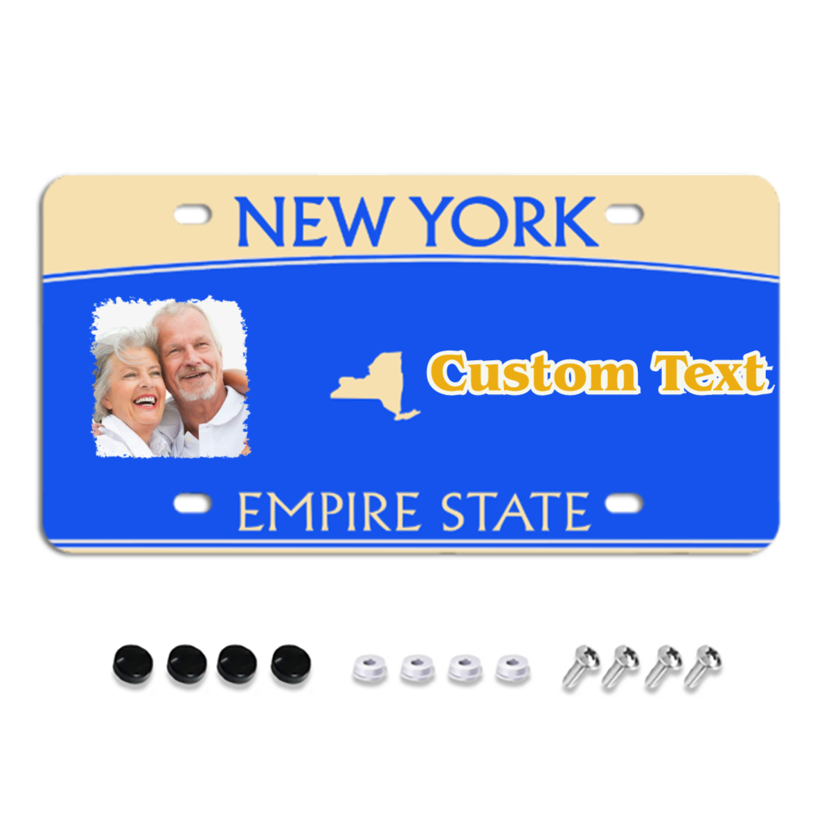 New York Custom License Plates, Personalized Photo & Text & Background