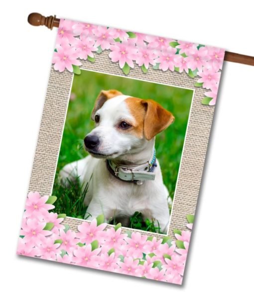 Spring Flowers Portrait Personalized Photo & Name – Garden Flag & House Flag