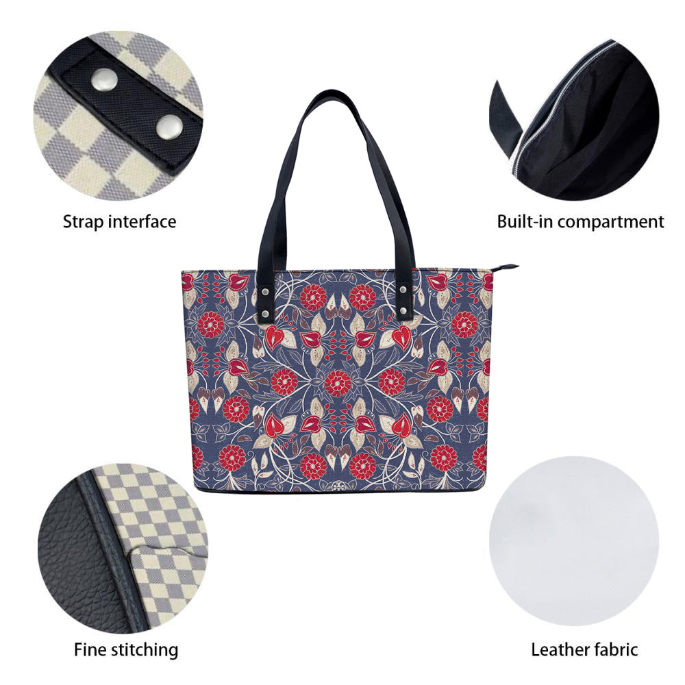 Personalized Soft Leather Tote Shoulder Bag, Big Capacity Handbag