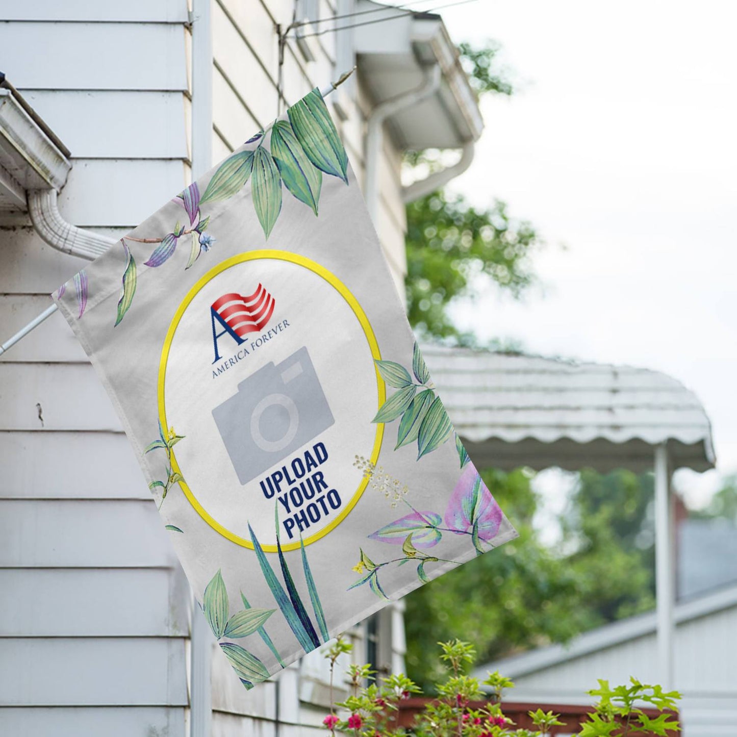Personalized Simply Golden House Flag & Garden Flag