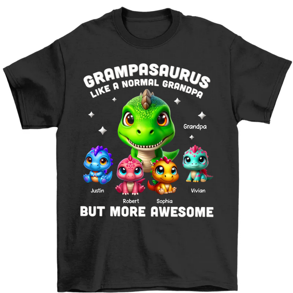 Daddysaurus Grandpasaurus 3D Dinosaurs Personalized Shirt