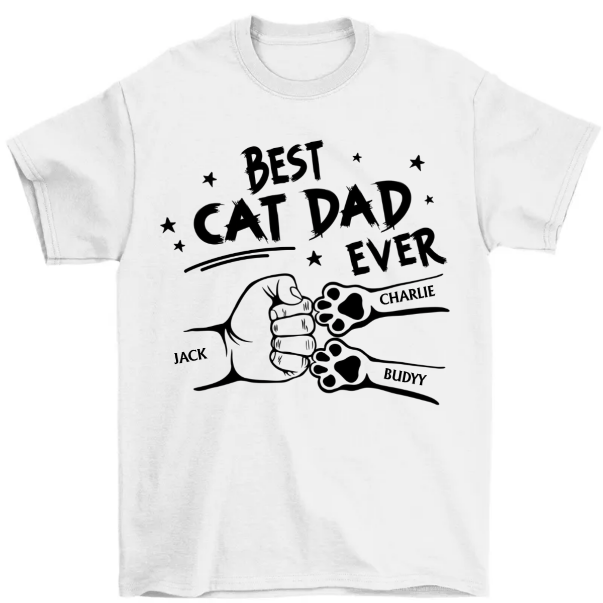 Best Dog Dad Ever Hand Punch - Personalized T Shirt