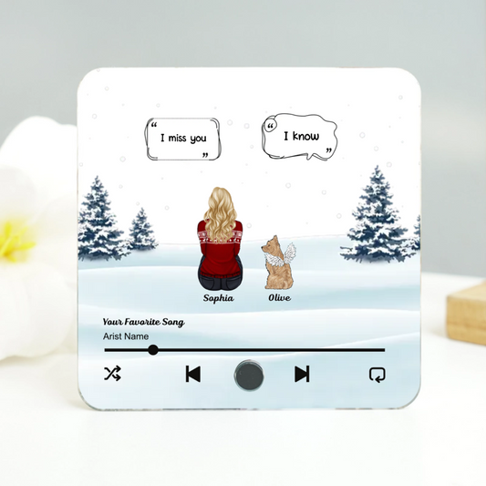 I Miss You - Christmas Memorial Gift For Pet Lovers, Dog Mom, Dog Dad, Cat Mom, Cat Dad - Personalized Music Acrylic Ornament
