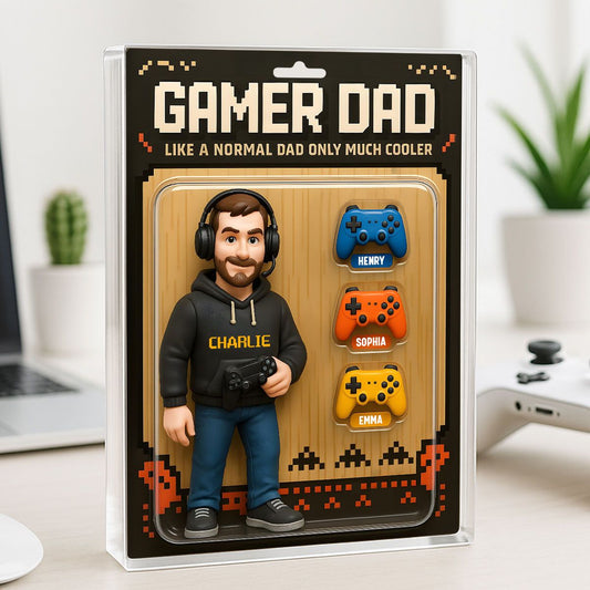 Gamer Dad Cooler Custom Action Figure Personalized Acrylic Block Plaque, Father's Day Gift for Gamer Dad, Gift for Husband