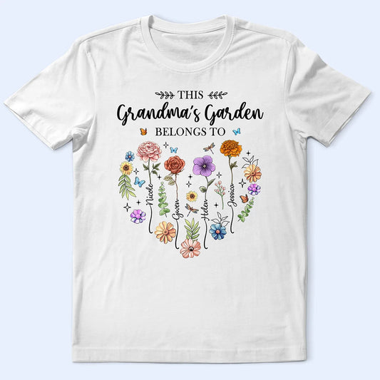 Birth Flower This Grandma's Garden Belongs - Personalized T Shirt