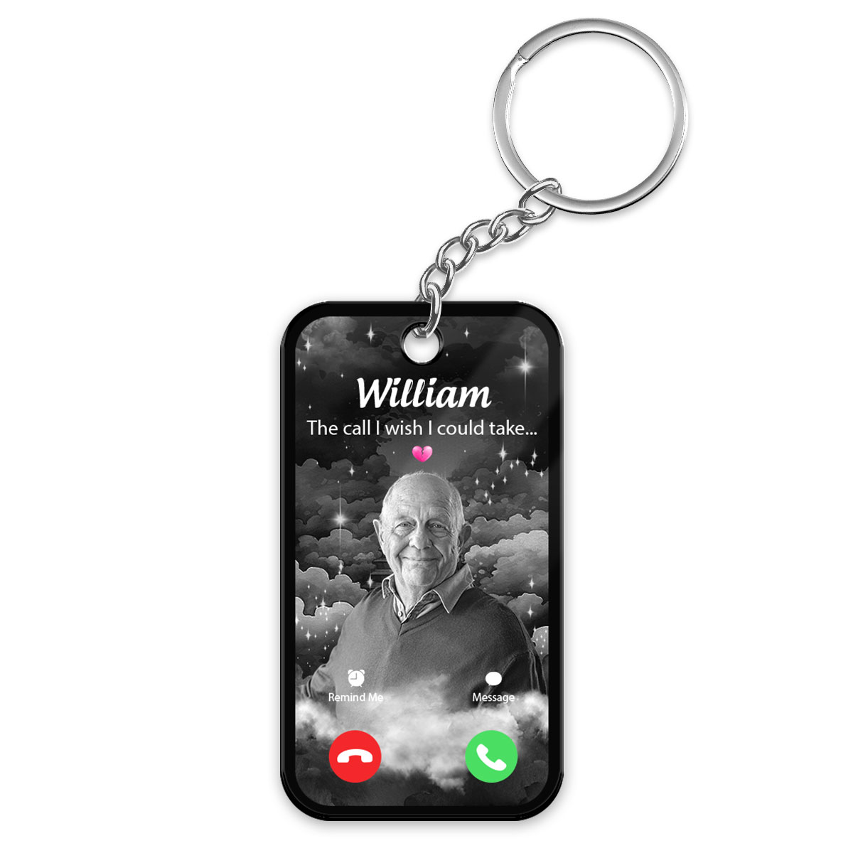 The Call I Wish I Could Take Memorial Sympathy Gift Remembrance Keepsake Photo Inserted Personalized Acrylic Keychain