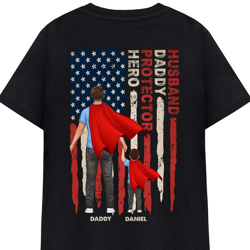 Personalized Gift For Dad Husband Daddy Protector Hero Shirt