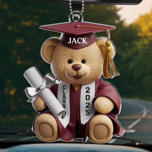 Dream Big, Shine Bright - Family Personalized Custom Car Ornament - Acrylic Custom Shaped - Graduation Gift For Family Members, Siblings, Brothers, Sisters