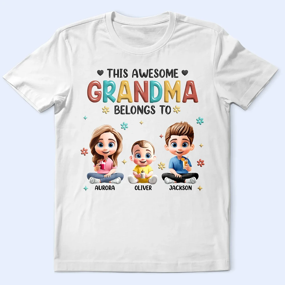 This Awesome Grandma Belongs To - Personalized T Shirt