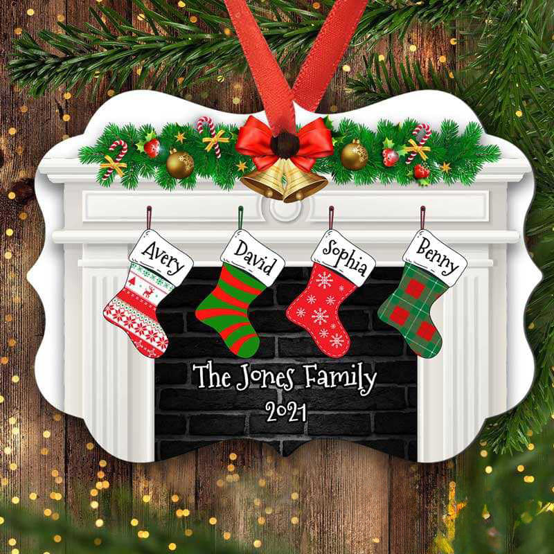 Family Stocks Personalized Christmas Ornament