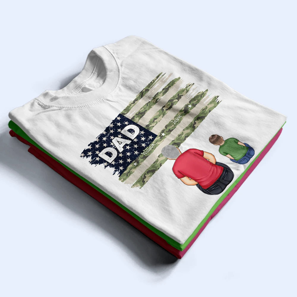 Stars & Stripes Dad Grandpa Names - Personalized T Shirt