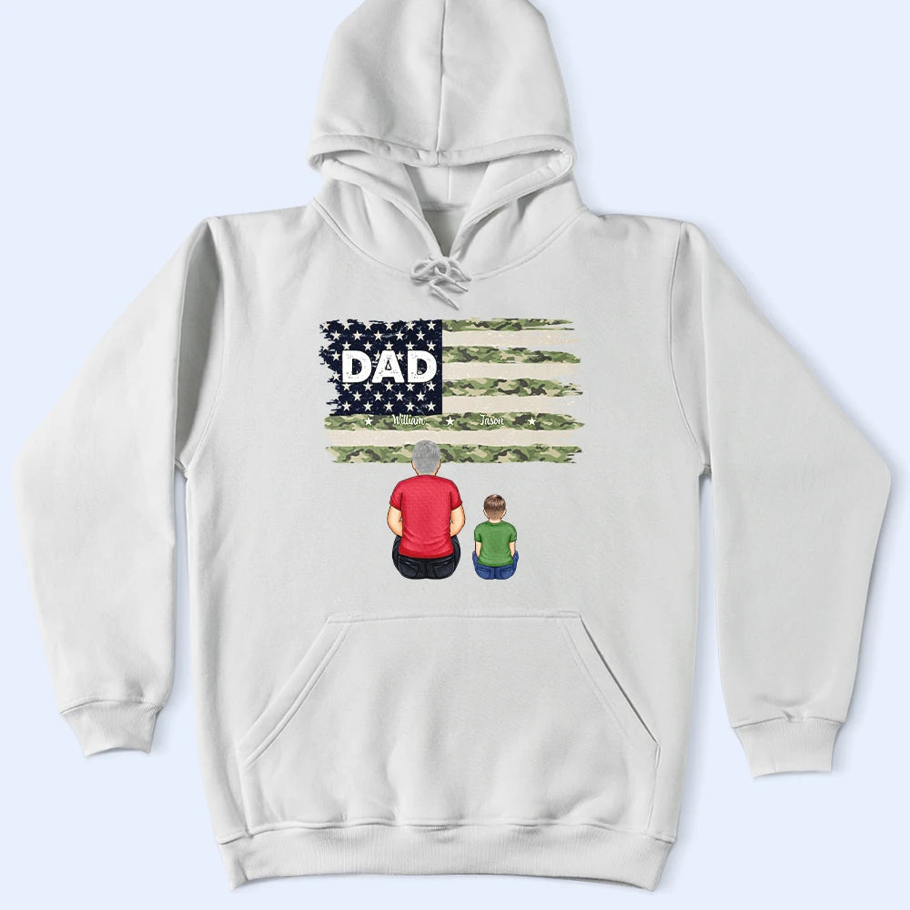 Stars & Stripes Dad Grandpa Names - Personalized T Shirt