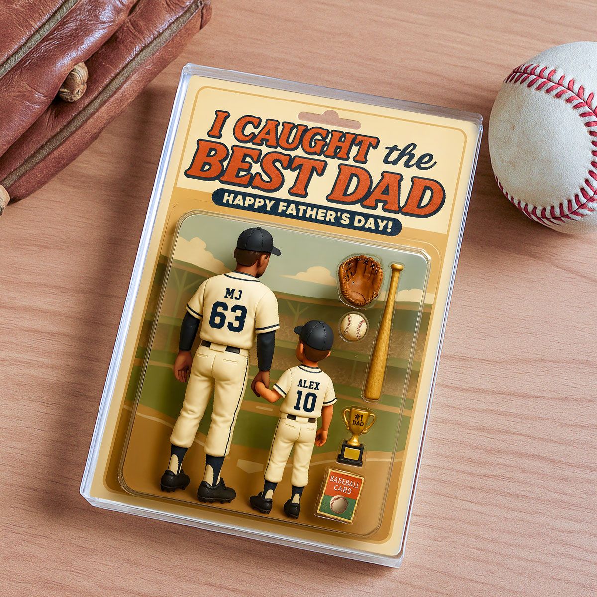 We Caught the Best Dad Baseball Custom Figure Personalized Acrylic Block Plaque, Father's Day Gift for Dad, Gift for Husband
