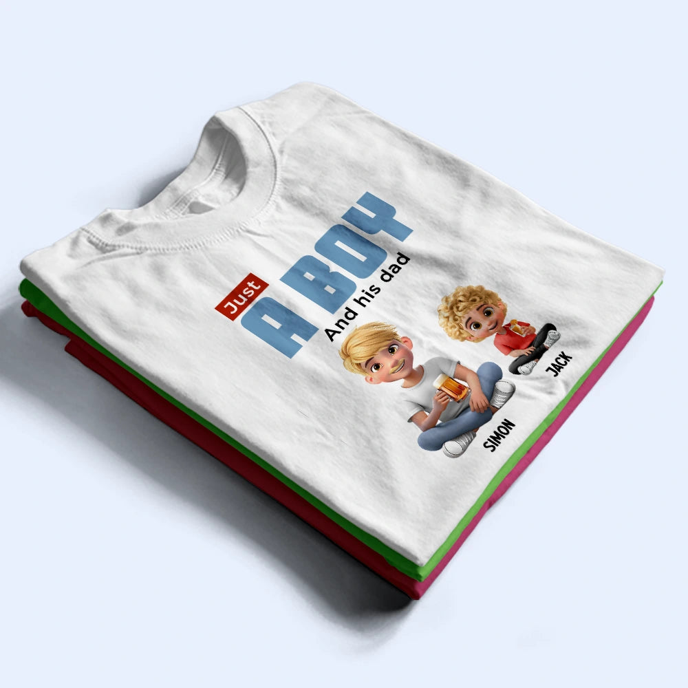 Just A Dad And His Girl 3D Cartoon - Personalized T Shirt