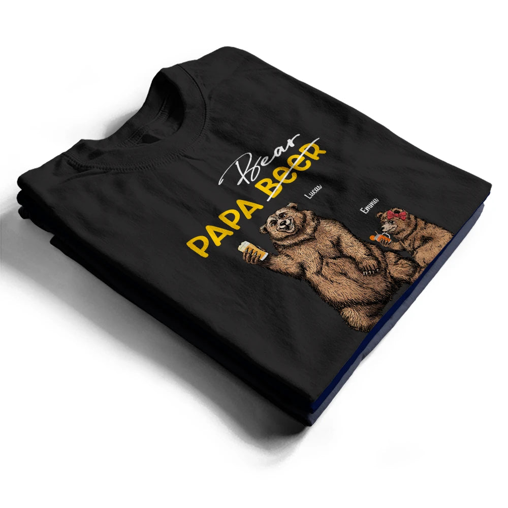 Papa Beer Papa Bear - Personalized T Shirt