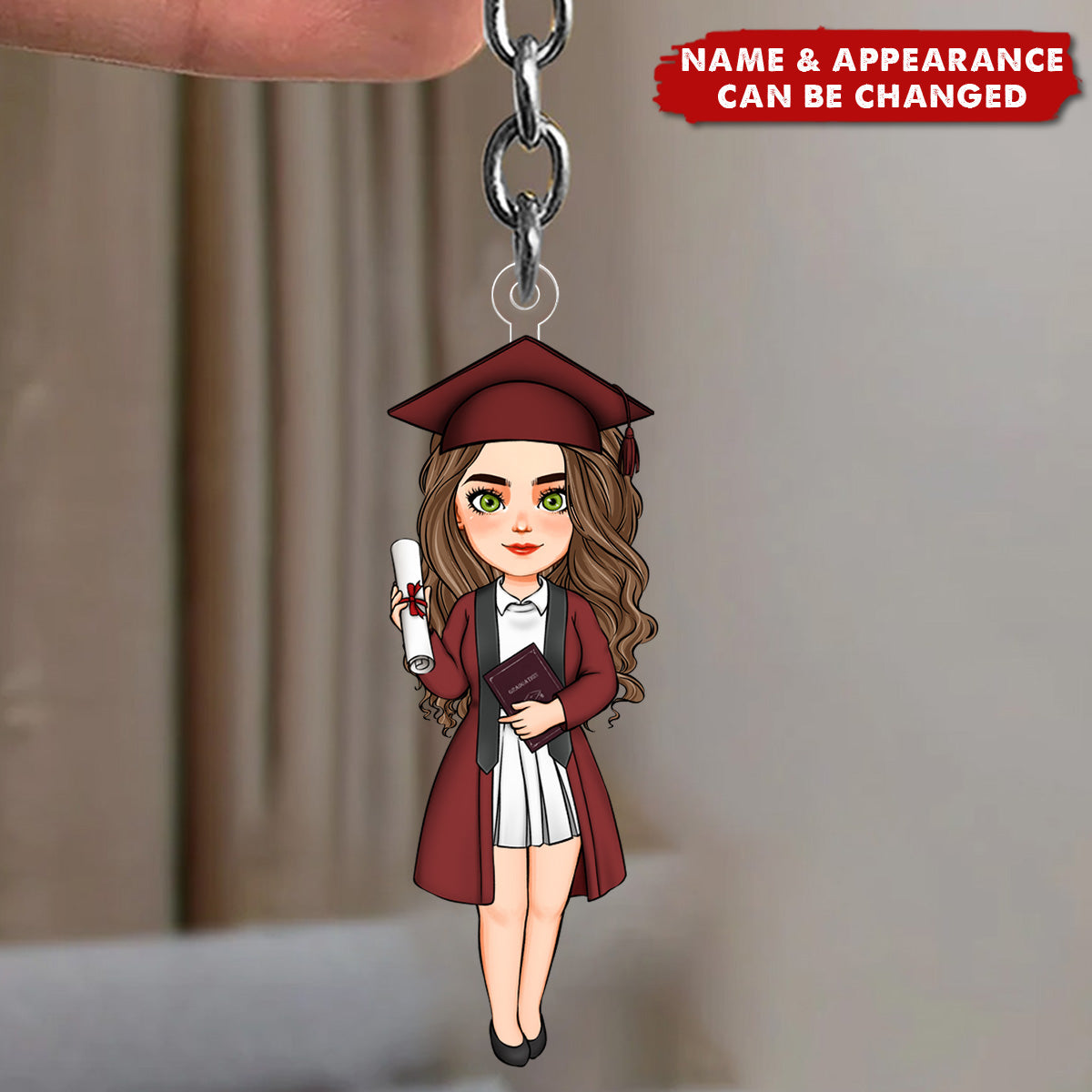 Cute Graduation Girl - Personalized Acrylic Keychain