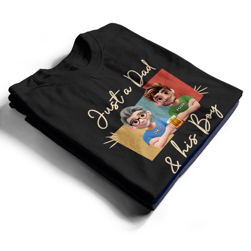 Just A Dad And His Girl 3D Effect - Personalized T Shirt