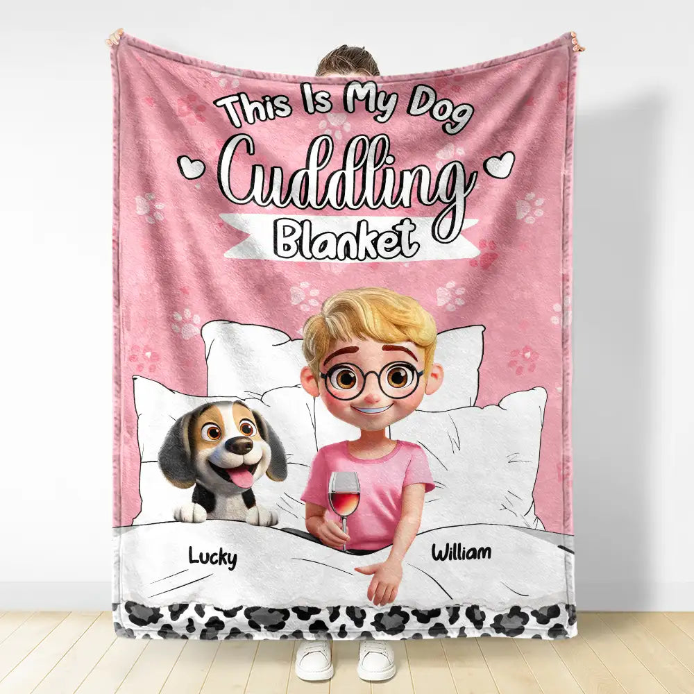 My Dog Cuddling Blanket - Personalized Fleece Blanket