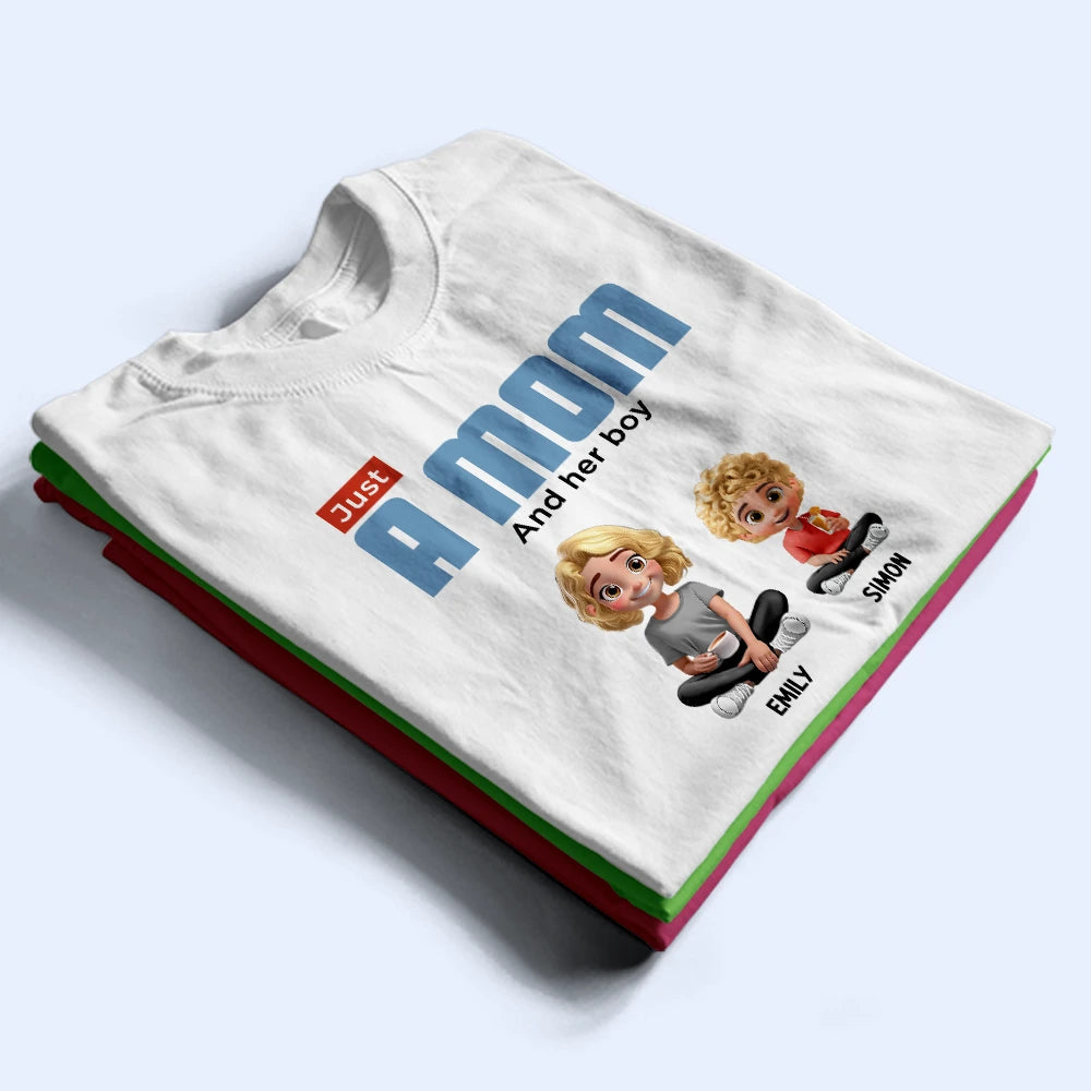 Just A Mom And Her Kids - Personalized T Shirt