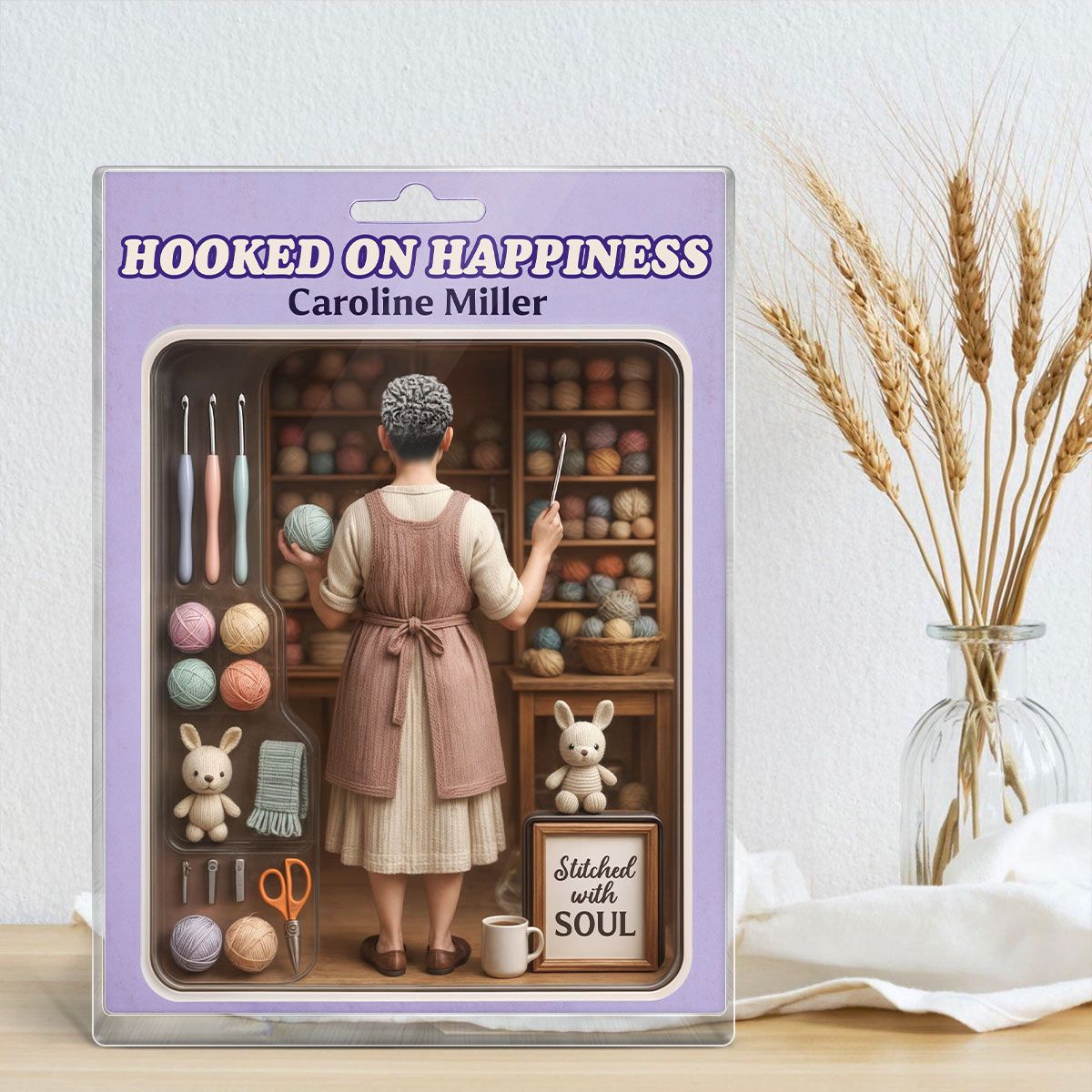 Crocheting Mom Grandma Mother's Day Gift Toy Box Figure Style Personalized Acrylic Block Plaque